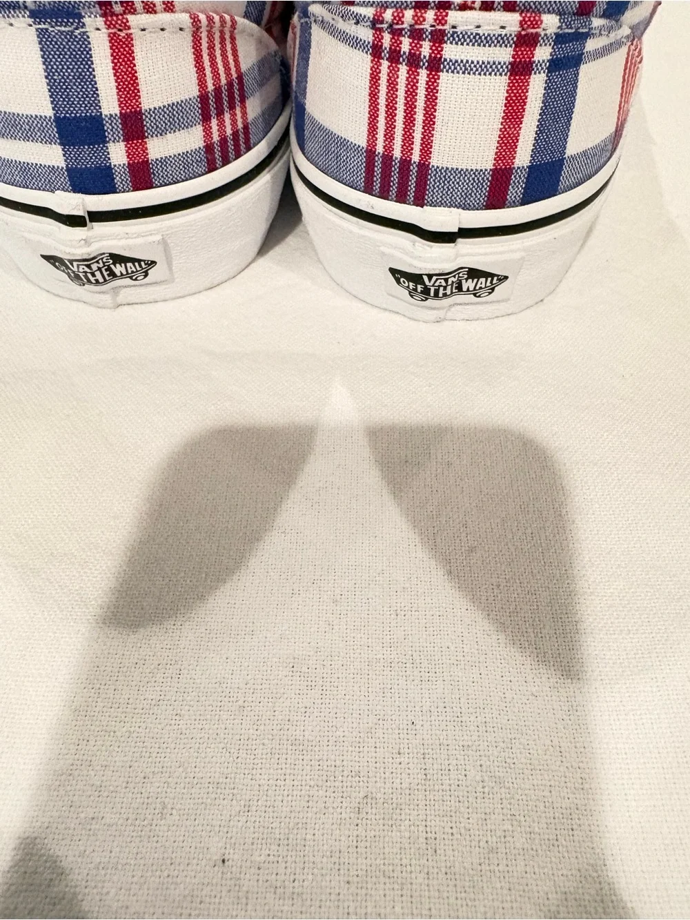 Vans Kids Red, Blue & White Plaid Canvas Sneakers
